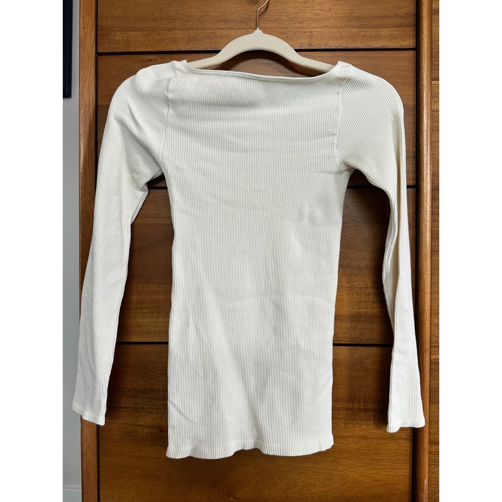 Free People Intimately Ribbed Long Sleeve Top M/L Cream Good